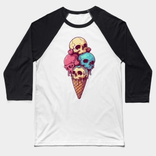 skull ice cream Baseball T-Shirt